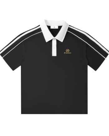 Contrast Collar Short-Sleeve Polo Shirt